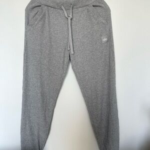 Alo Yoga Ribbed High-Waist Lounge Joggers Heather Gray Size Small
